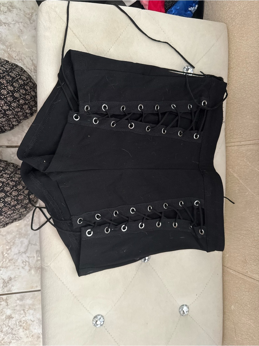Black Lace-Up Corset Waist Trainer